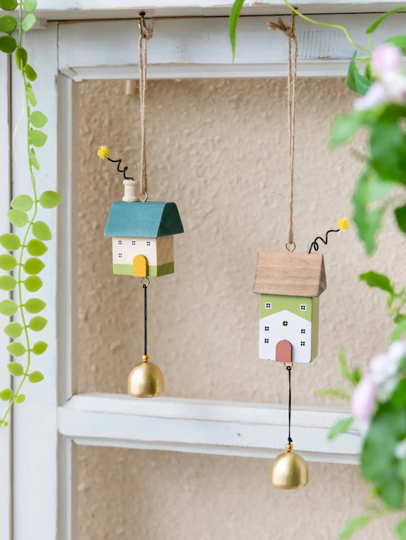 Cute Little House Wind Chimes Creative Doorknob Bell Hanging Decoration Bedroom Window Garden Outdoor Shop Decor Birthday Gift from PriceLows™