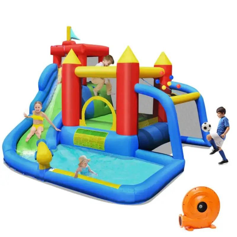 Inflatable Bounce House Splash Pool with Water Climb Slide Blower included from PriceLows™