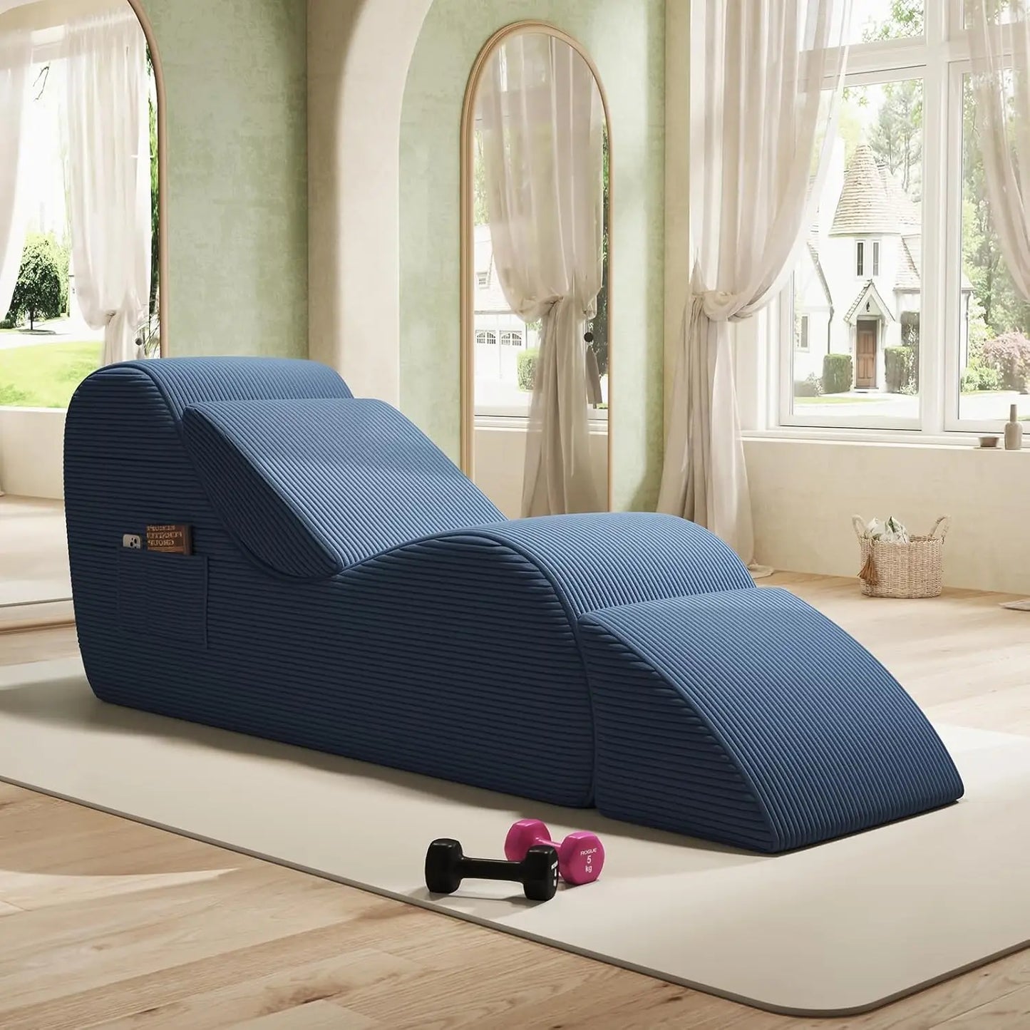 Corduroy Yoga Sofa | All Sponge Filled | Side Pocket | One Size