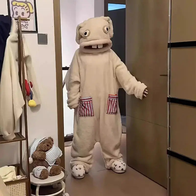 Raving Rabbids Cosplay Onesie Anime Peripheral Flannel Jumpsuit Adult Kids Halloween Carnival Costume Homewear Sleepwear Gift from PriceLows™