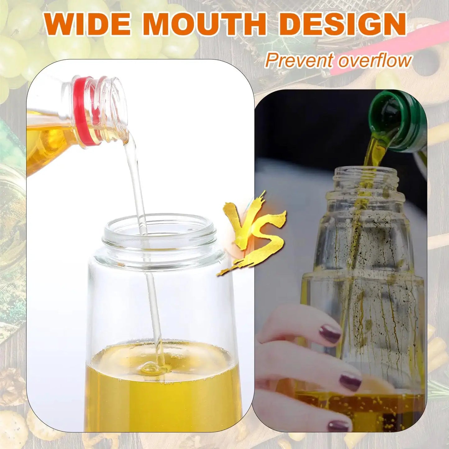 Oil Spray Bottle | Large Capacity | Glass Dispenser | Dual-Use Spraying Pouring