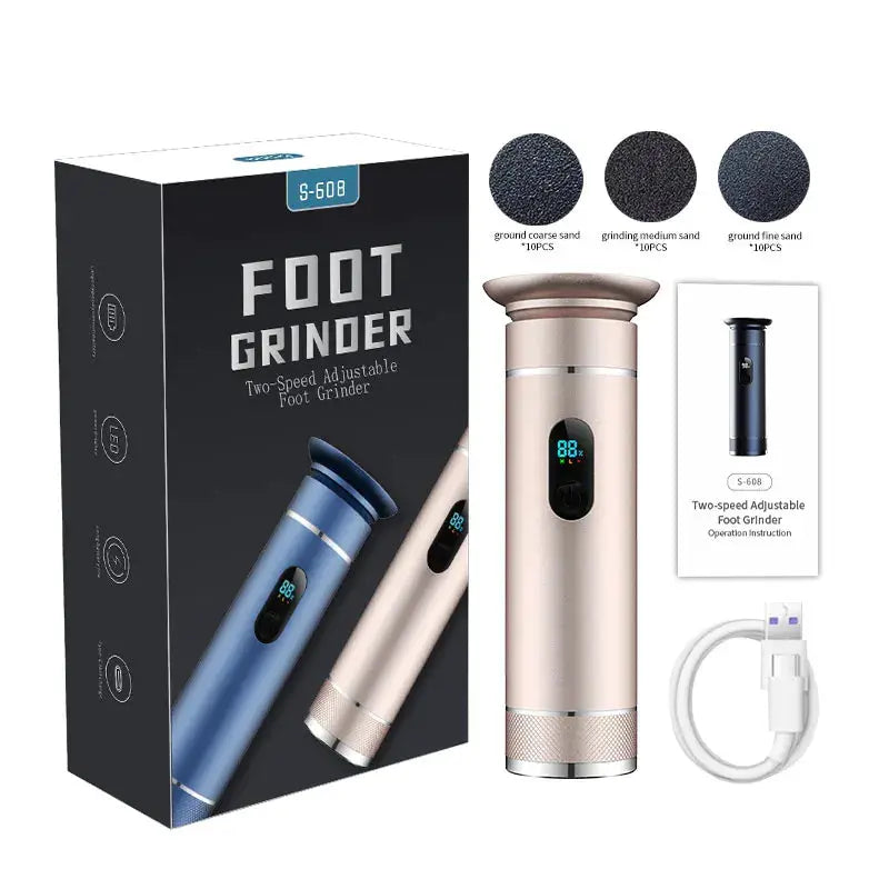 Aluminum Alloy Electric Foot Grinder For Feet - Dual Power Type-C/Battery, Callus & Dead Skin Remover Pedicure Tool from PriceLows™