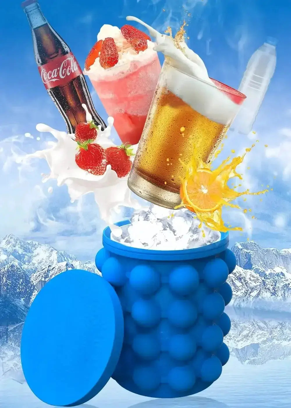 1PC Silicone Ice Cube Maker Portable Bucket Wine Cooler Beer Cabinet Space Saving Kitchen Tools for Whiskey Drinking from PriceLows™