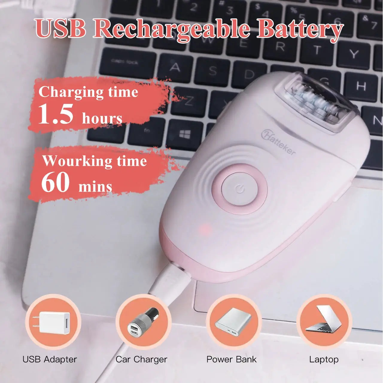 Womens Electric Shaver | 3 Interchangeable Blades | Wet Dry Use | Rechargeable