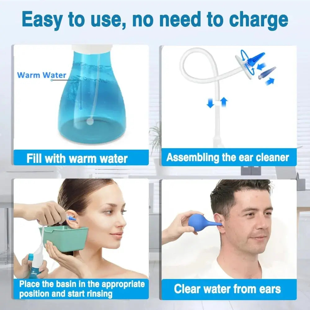 Ear Wax Removal Tool Manual Ear Irrigation Flushing System Safe and Effective Ear Cleaner for Adults Kids Cleaning Washer Kit from PriceLows™