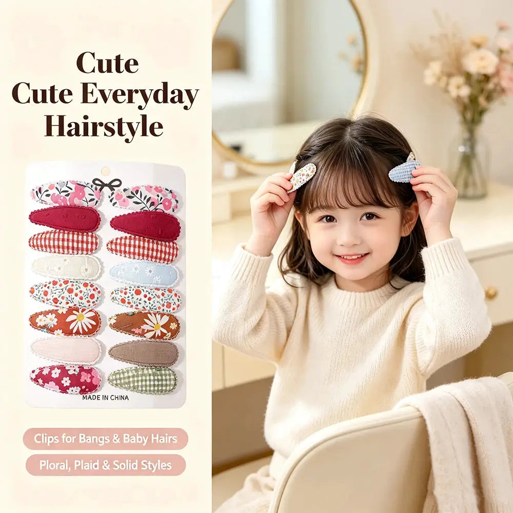 Rainbow Hair Bows | 16Pcs Colorful Set | Boutique Hairpins For Kids
