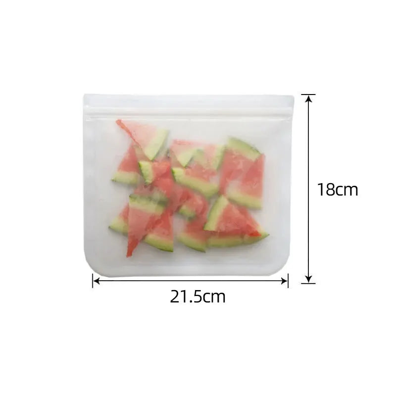 Silicone Food Storage Bags | Leakproof Zip Seal | Stand Up Bags