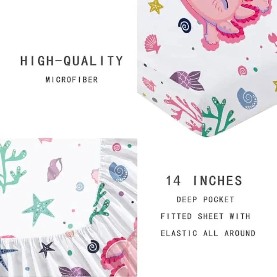 Girls Sheet Set for Pink - 3D Kawaii Ocean Bedding Bed Set - Microfiber Super Soft Bed Sheets Set 1 Fitted Sheet 2 Pillow Cases from PriceLows™