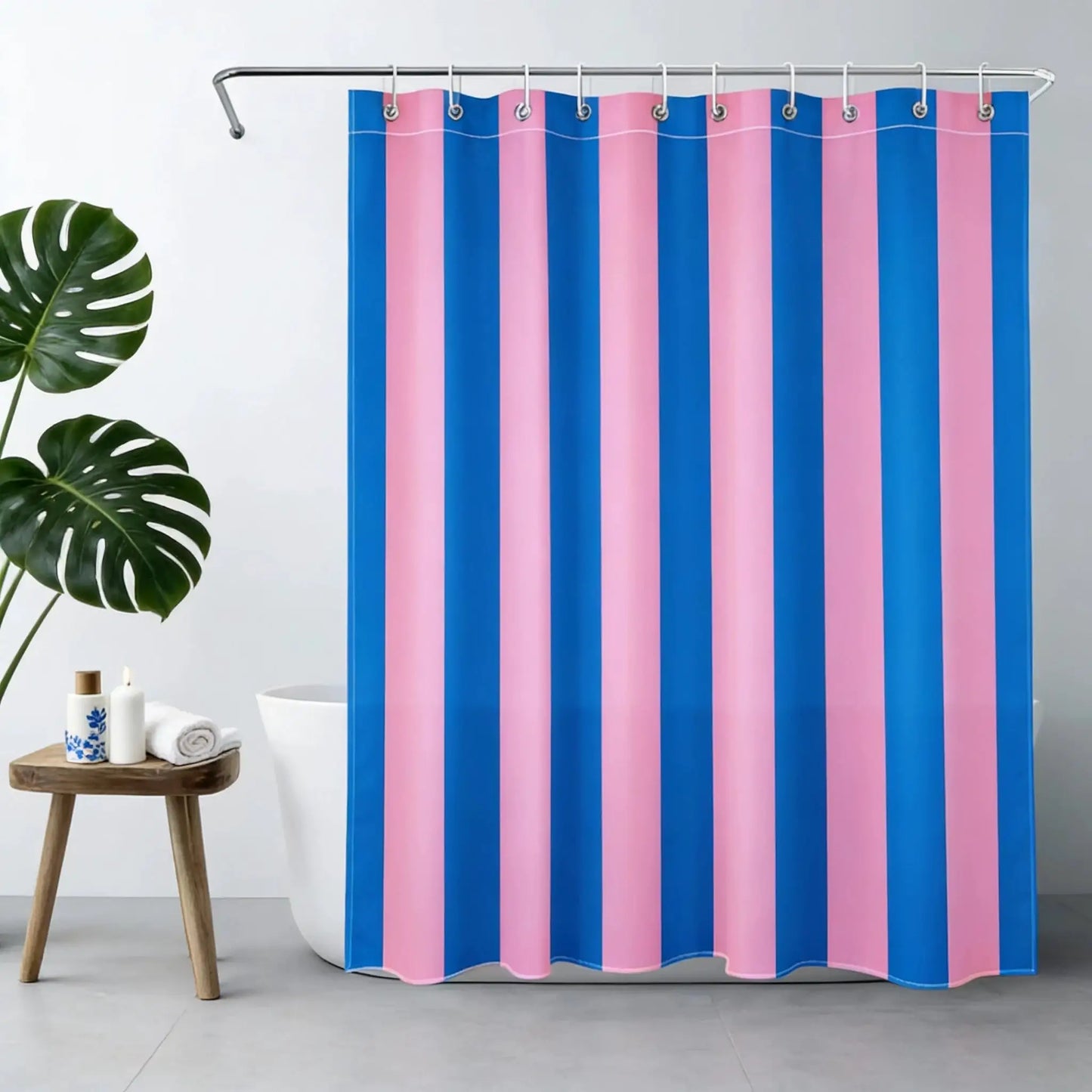 Pink and Orange Shower Curtain Abstract Bohemian Fabric Shower Curtain with 12 Hooks Waterproof Bathroom Decoration from PriceLows™