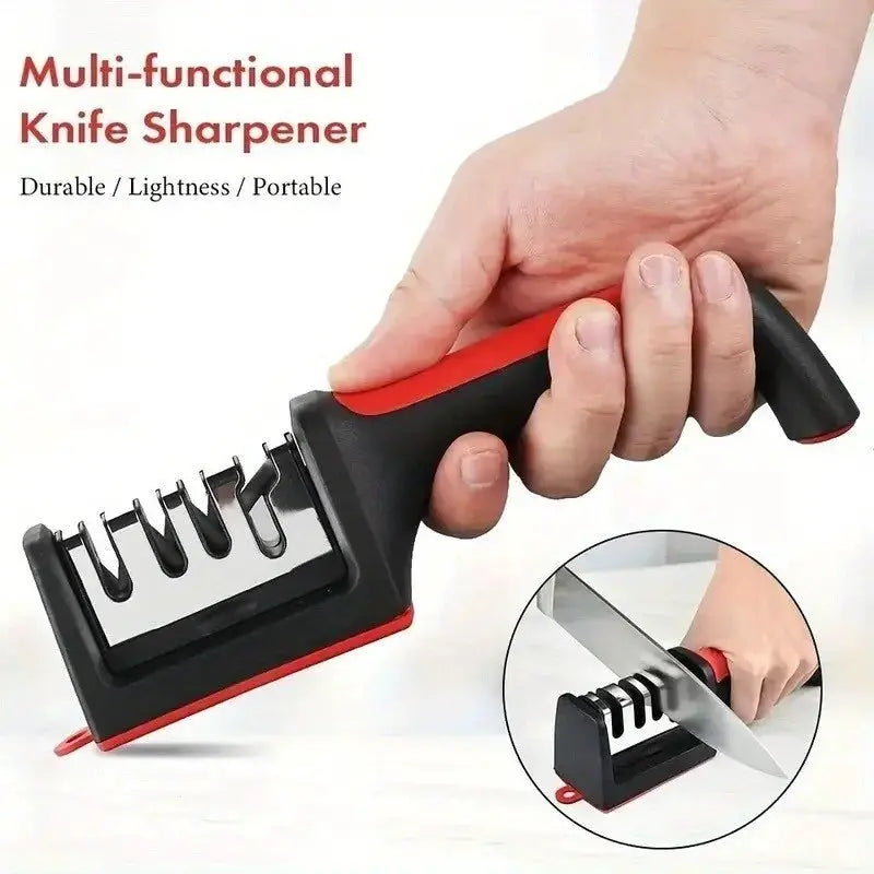 Easy and Fast Knife Sharpener, 3-Stage Sharpening System for Kitchen Knives with Non-Slip Ergonomic Handle, Safe and Efficient from PriceLows™