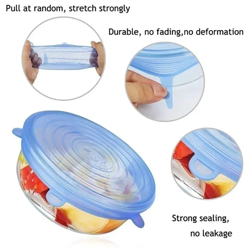 Silicone Stretch Lids | BPA Free Seal | Reusable Fresh Cover | 12 Piece Set