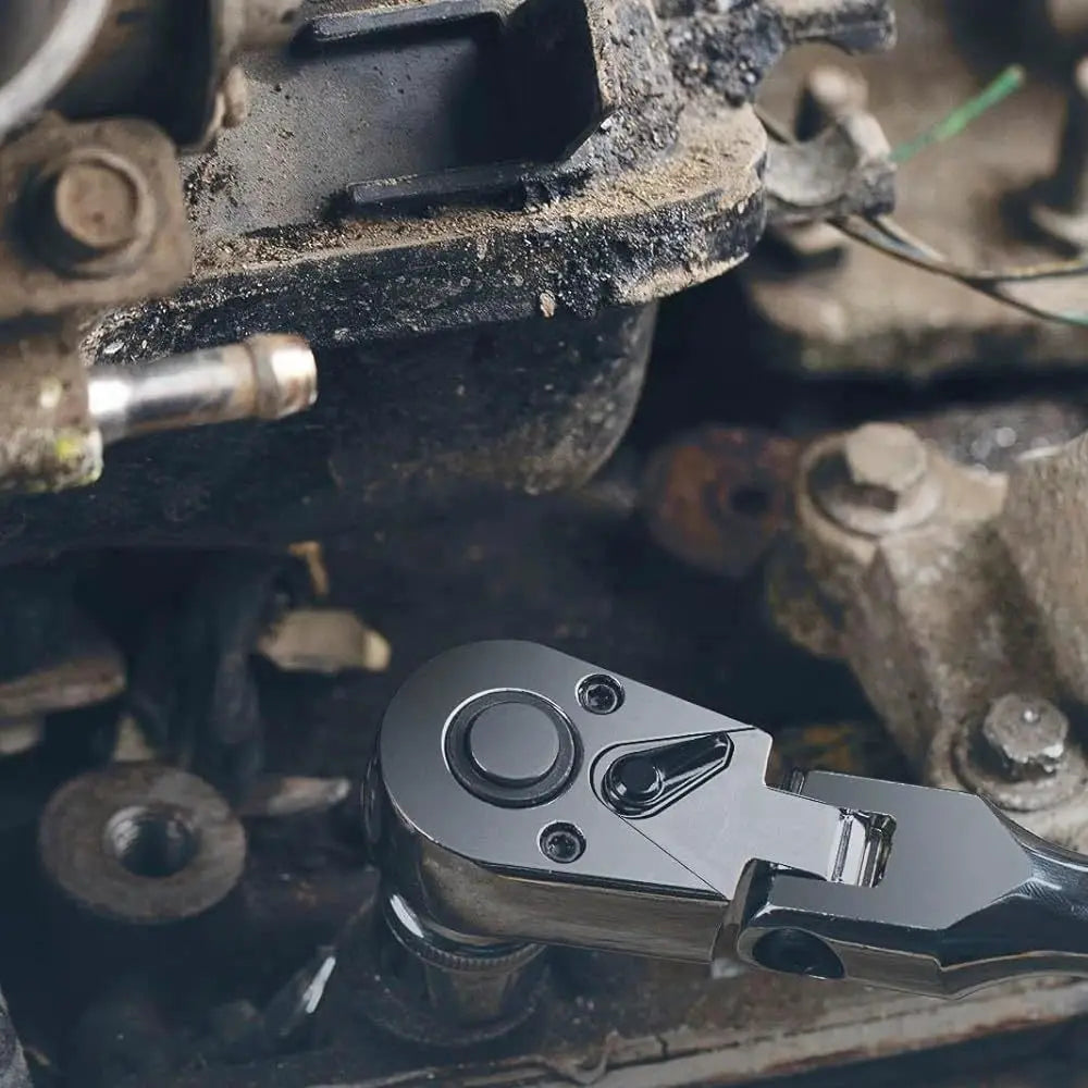 Flex Head Ratchet Set 1/4" 3/8" 1/2" Drive 180° Adjustable Swivel Head Ratchet Wrench with Extension Bar 72 Tooth 6 pcs from PriceLows™