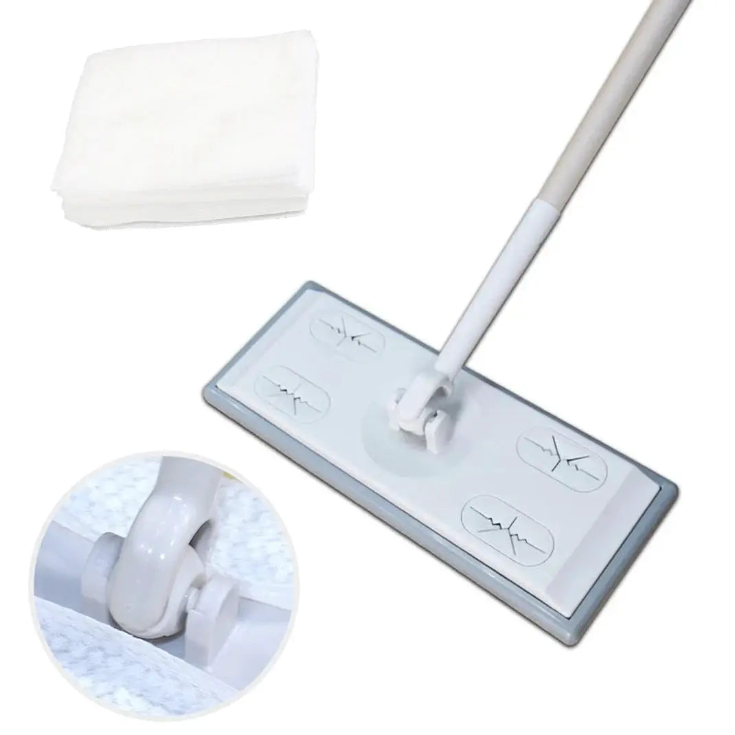 Home Electrostatic Dust Collector Mop Foldable 51.2 In Long Handle with Disposable Vacuum Paper Floor Wipes Thread Flat Mop from PriceLows™
