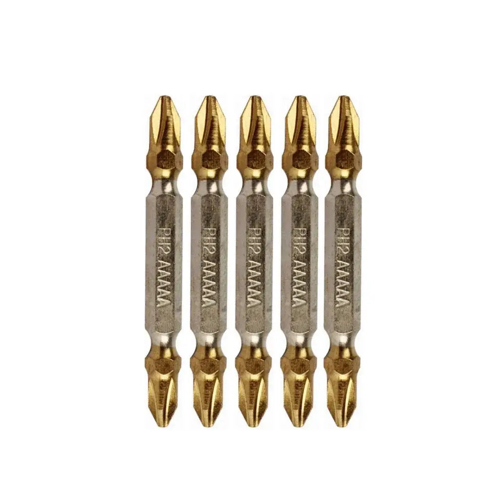 65mm Titanium Coated PH2 Cross Double Head Screwdriver Bits Electric Hex Shank Magnetic Screw Driver Drill Bit 5Pcs / 10Pcs from PriceLows™