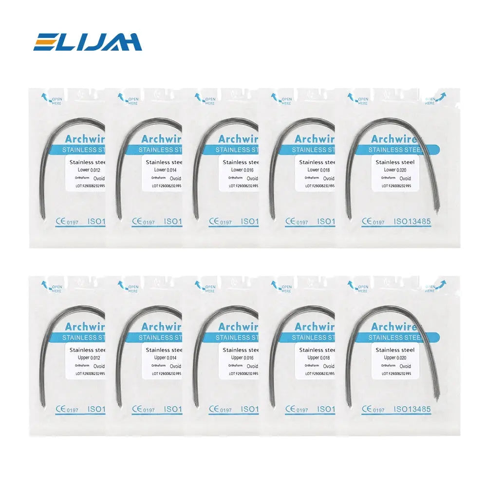 Dental Orthodontic Archwires | Stainless Steel | Round And Rectangular | 10 Piece Set