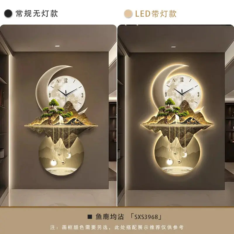 Aesthetic Minimalist Living Room LED Wall Clock Luxury Restaurant Digital Clock Corridor Wall Lamp Mute Hang Clock Home Decor from PriceLows™