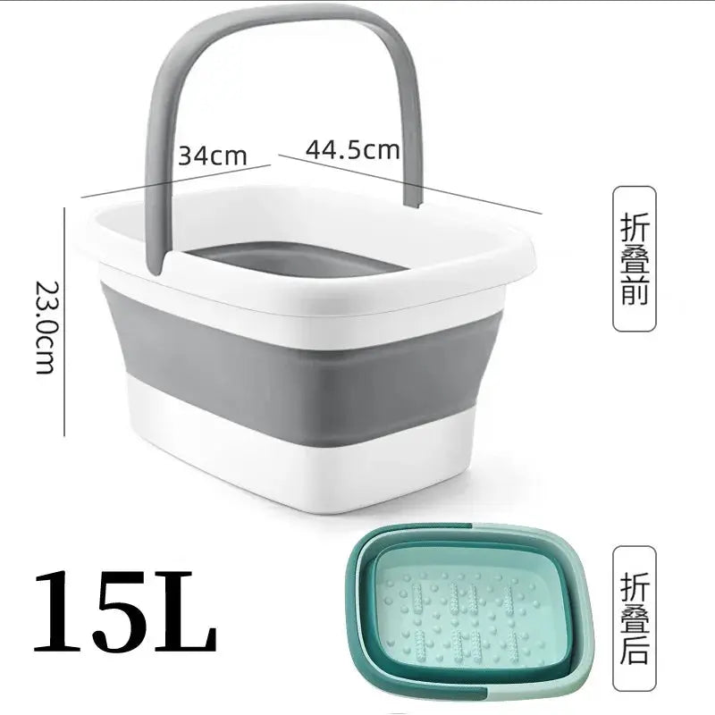 Portable Foot Soaking Tub | Deep Foldable Basin | Compact Home Spa | Large Capacity