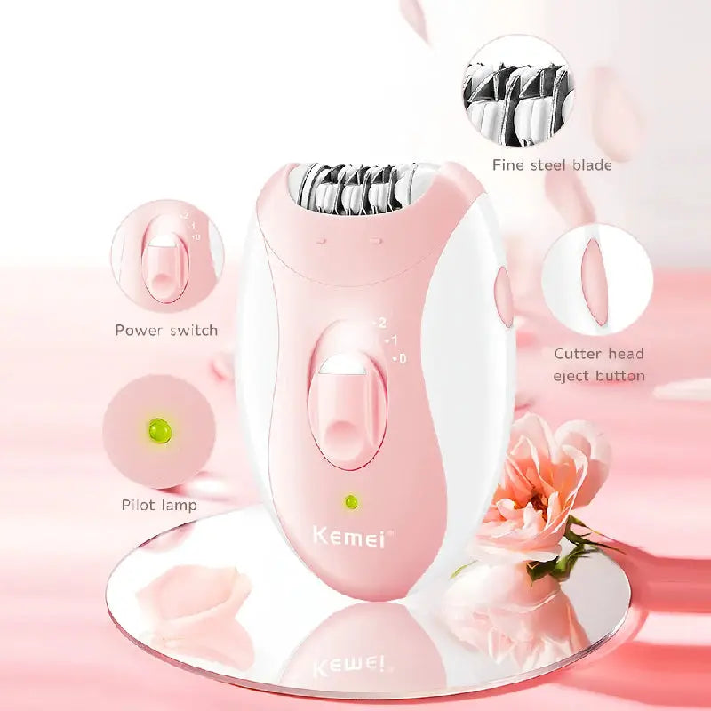 Kemei Rotary Epilator | 60 Min Battery Life | Wet Dry Use | Rechargeable