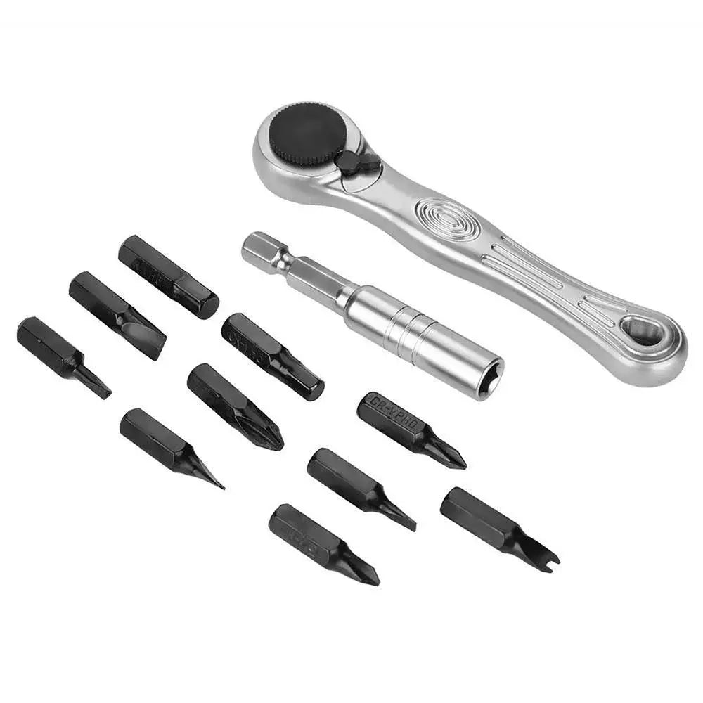 STONEGO Portable Mini Ratchet Wrench Close Quarter Adjustable Ratchet Screwdriver Bits Set with 1/4 Unit Tool Sets from PriceLows™