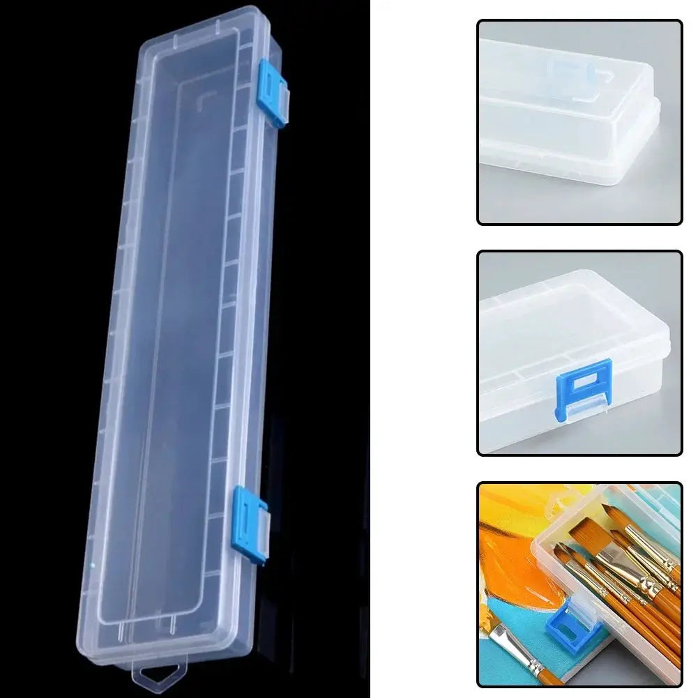 White Storage Box 33x7x3.5cm Organizer for Painting Brushes Watercolor Pens Art Crafts Sewing Drawing Hand Tools Protective Case from PriceLows™