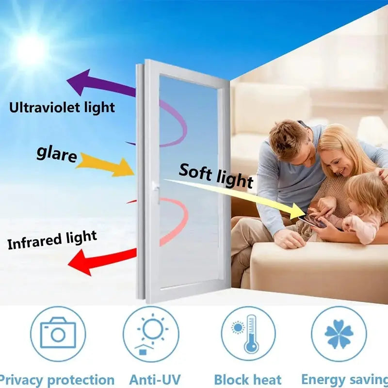 Wallpaper Window Privacy Film Heat Insulation Ultraviolet-proof Electrostatic Adsorption Anti Peeping Glass Stickers One Way from PriceLows™
