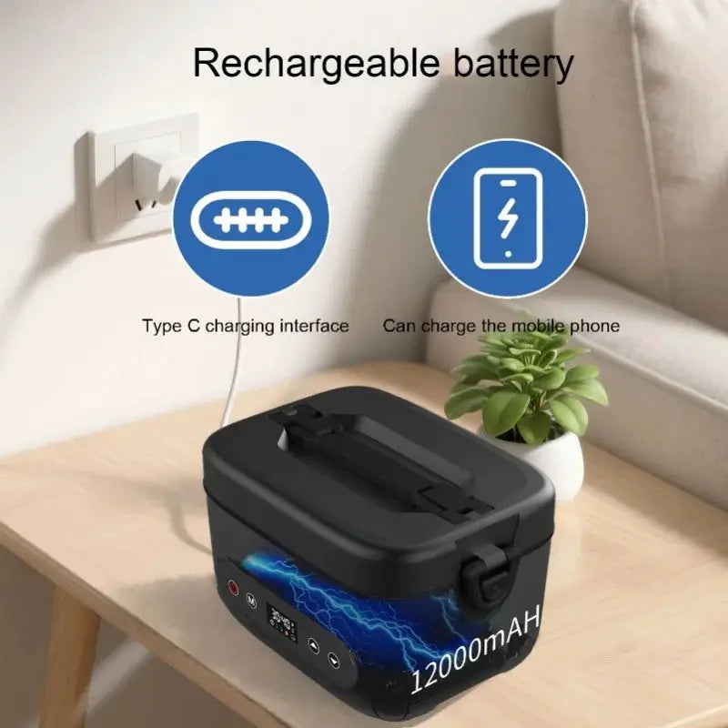 Automatic Heating Cordless Electric Lunch Box 12000mAh Battery Powered Multi Mode Portable Outdoor from PriceLows™