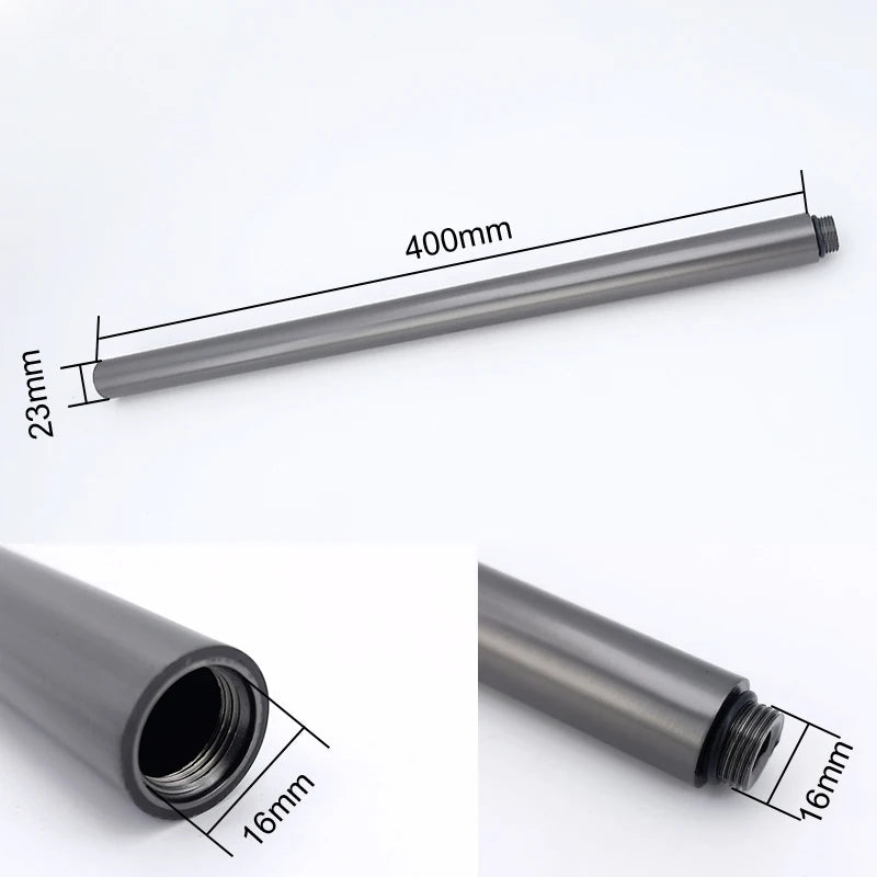 Shower Extension Rod | Round 40cm | Stainless Steel Gray
