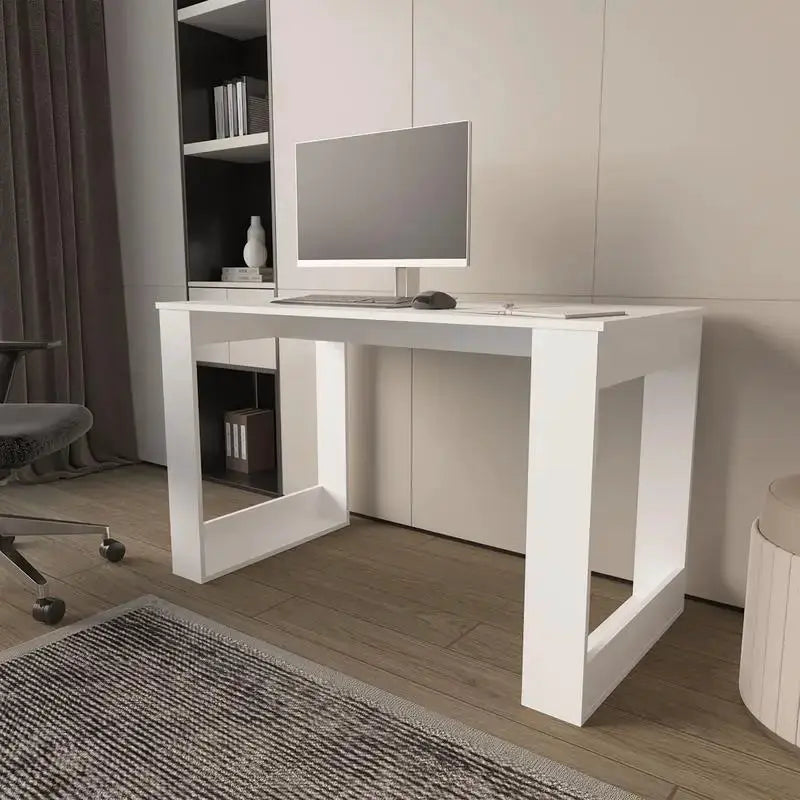 Aurora Writing Desk with Ample Surface - White Computer Workstation from PriceLows™