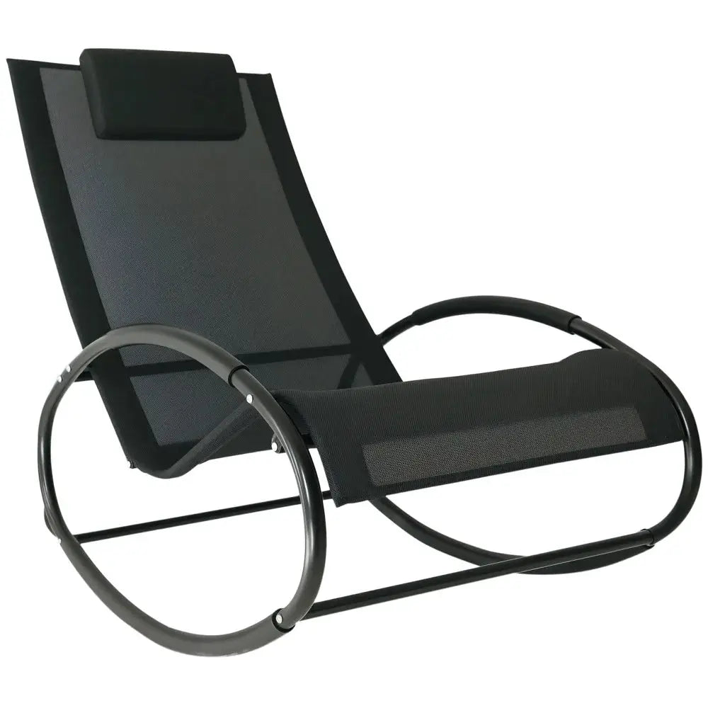 Patio Lounger Rocking Chair w/ Zero Gravity Seat Pillow Armrest from PriceLows™