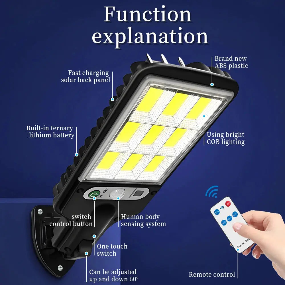Solar Outdoor LED Wall Light Human Body Motion Sensor 3 Modes IP65 Waterproof Solar Garden Lamp Auto Charging Waterproof Outdoor Street Lantern for Yard Courtyard Garage Terrace Patio Home Exterior Decor Security Night Light from PriceLows™