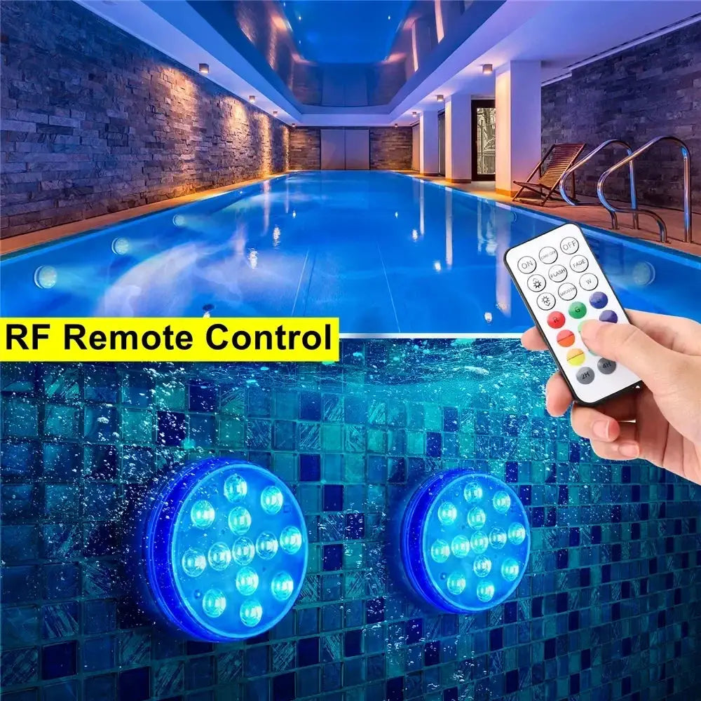 Updated Submersible 13LED Underwater Light with Remote Control Underwater Pool Light IP68 Bright Lamp RGB for Pond/Pool/Aquarium from PriceLows™