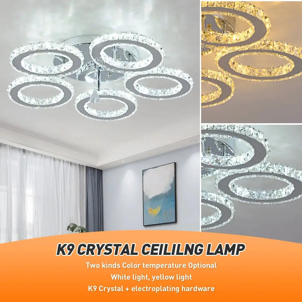 Modern Luxury Ceiling Crystal Chandelier Decoration Home Furniture Living Room Hanging Ceiling Lamp Kitchen Light Led Lighting from PriceLows™