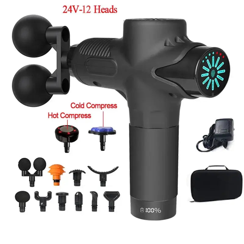 Massage Gun | 24V Power | 12 Speed Levels | Hot Cold Compress