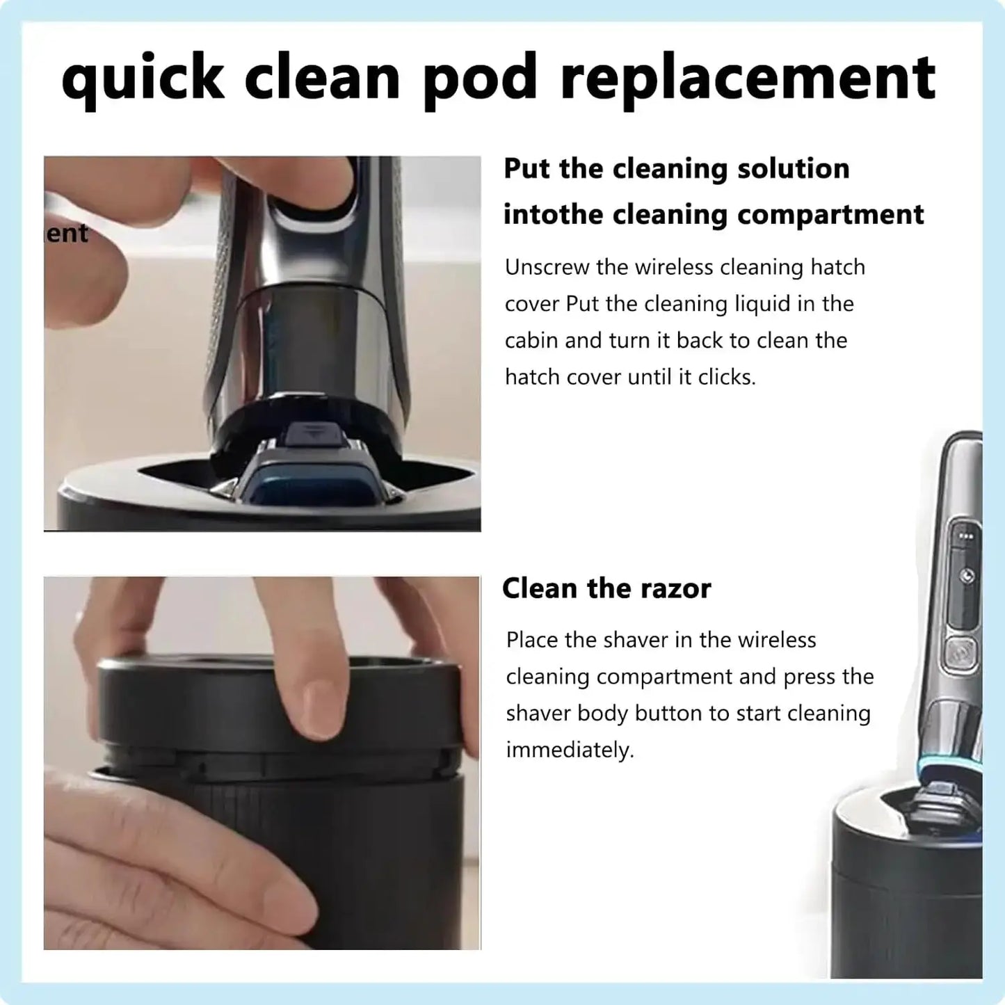 Replacement Quick Cleaning Pod Compatible with Philips 2nd Series 7000 S9000 S5000 Angular polygon Shavers，for Philips Cleaning from PriceLows™