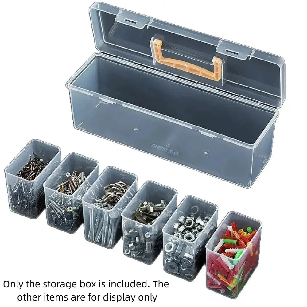7pcs Multi-Compartment Tool Parts Storage Box Set Wear Resistant 6 Small Boxes 1 Large Box Transparent Portable Tool Organizer from PriceLows™