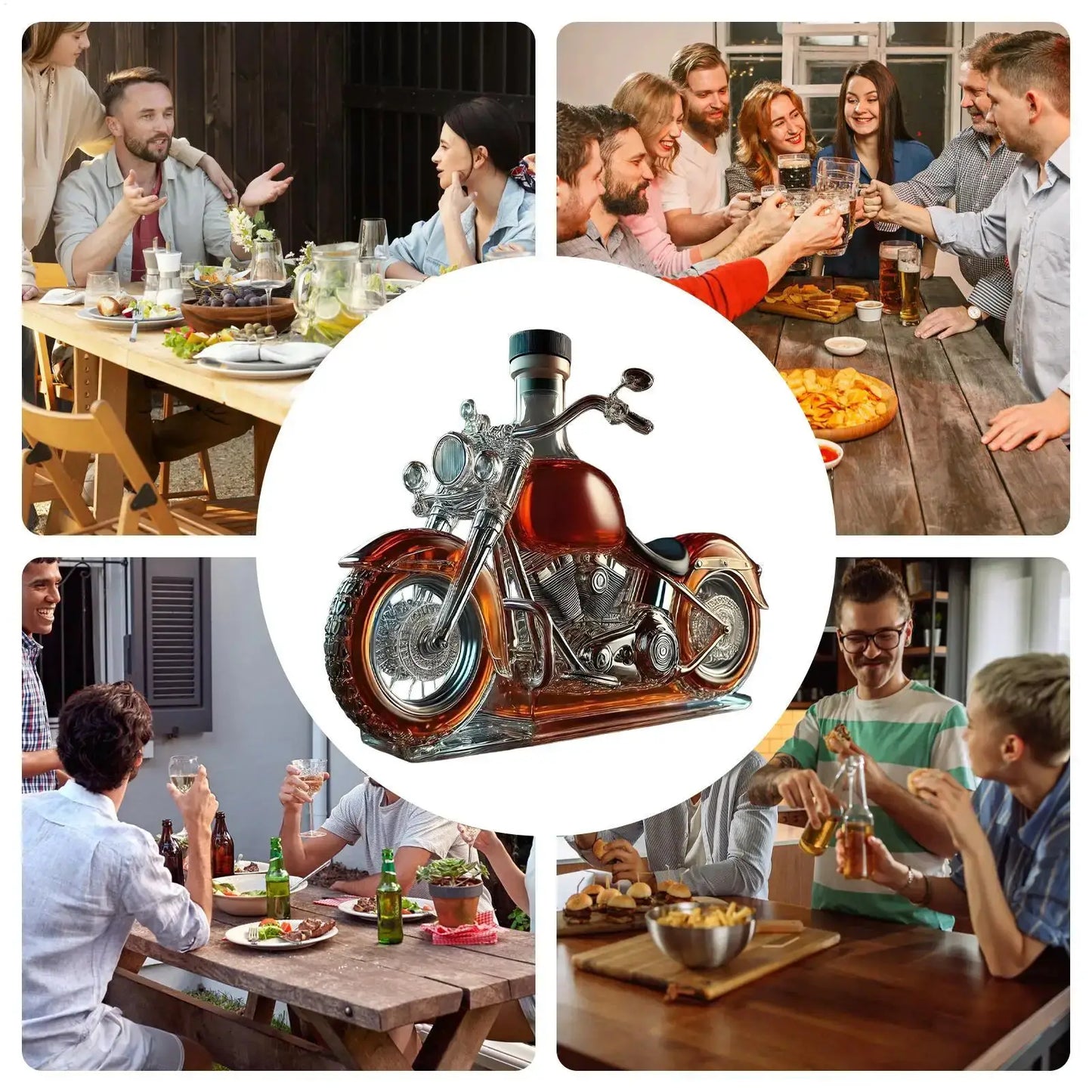 Motorcycle Glass Wine Decanter Liquor Aerator Whisky Bottle Handcrafted Glass Whiskey Wine Bottles for Home Kitchen from PriceLows™
