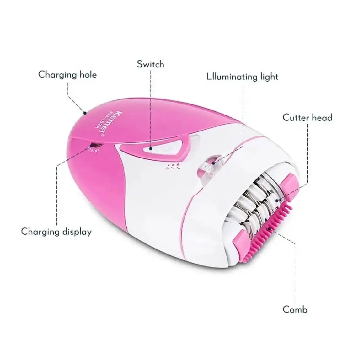 Kemei Women Epilator | USB Fast Charging | Wet Dry Use | Rechargeable