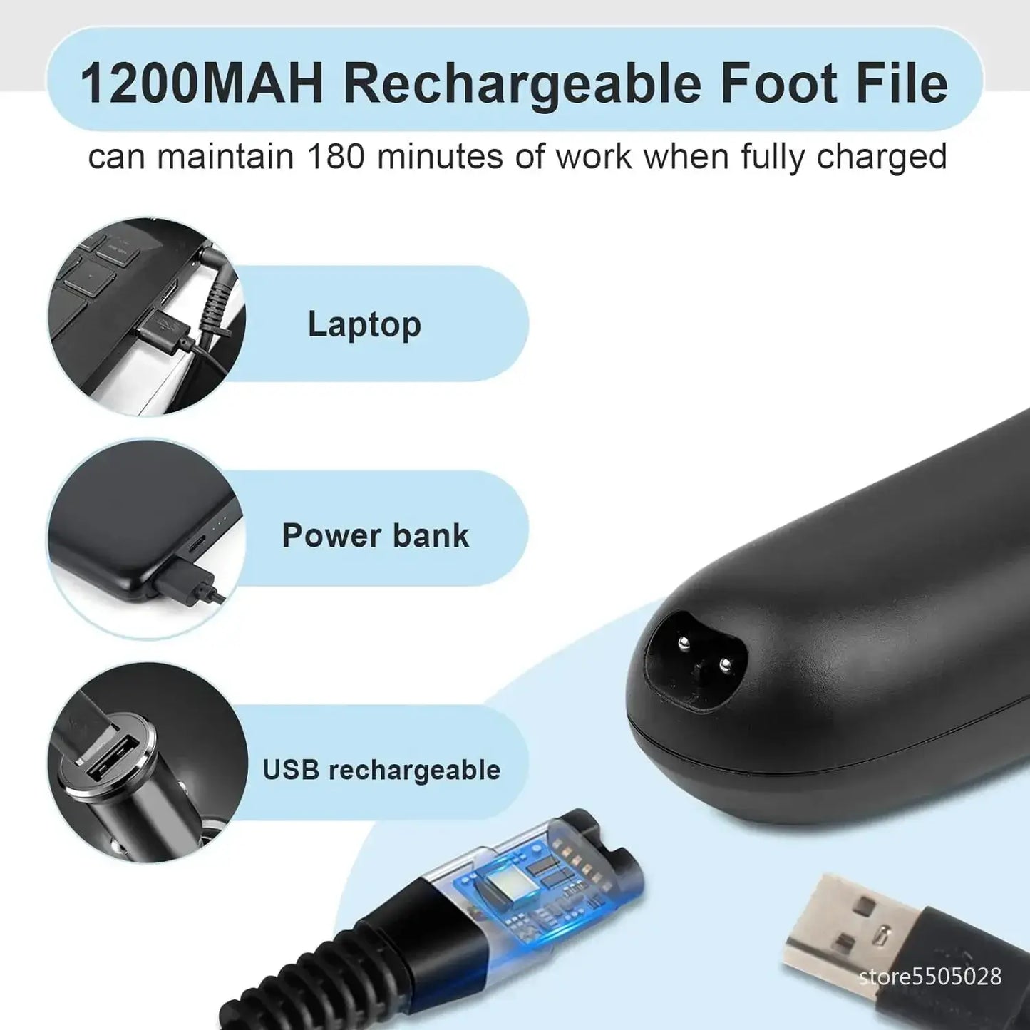 Electric Callus Remover Professional Foot File Grinder Pedicure Machine Rechargeable Heel Cracked Dead Skin Scrubber 3 Heads from PriceLows™