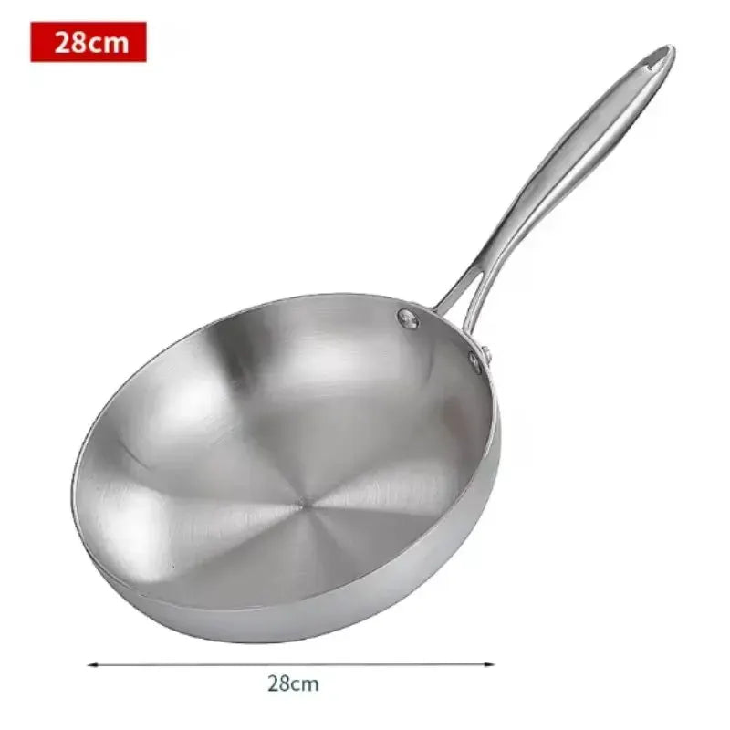 Stainless Steel Frying Pan | 304 Stainless Steel | Induction And Gas Compatible
