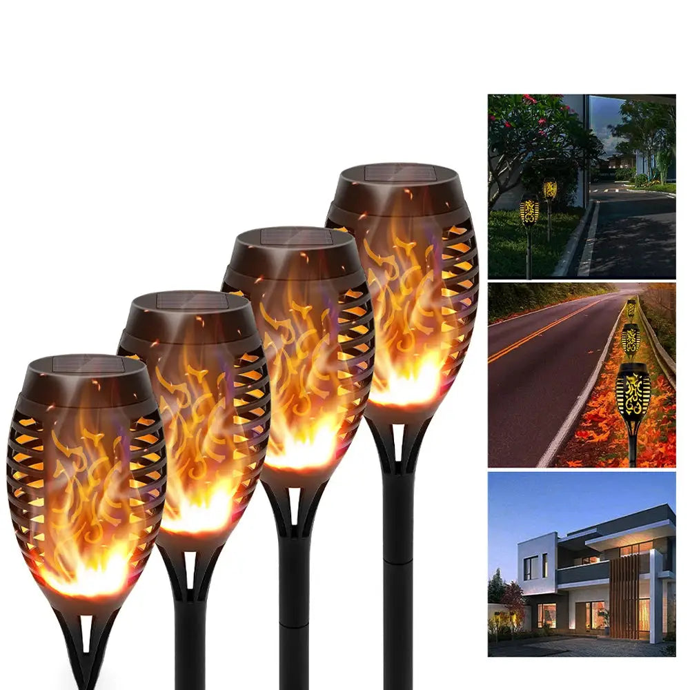 4/6/8/12Pcs Solar Flame Torch Light LED Flickering Outdoor Decoration Powered For Lawn Path Yard Patio Floor Night Lamp from PriceLows™