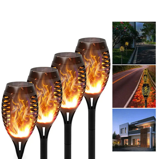 4/6/8/12Pcs Solar Flame Torch Light LED Flickering Outdoor Decoration Powered For Lawn Path Yard Patio Floor Night Lamp from PriceLows™