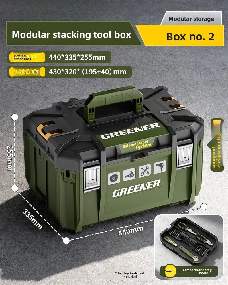 Stackable Toolbox Set Large Hardware Wide Storage Tote Luggage Rolling Handle Multi Function Organizer Box Tool Box Tool Chest from PriceLows™