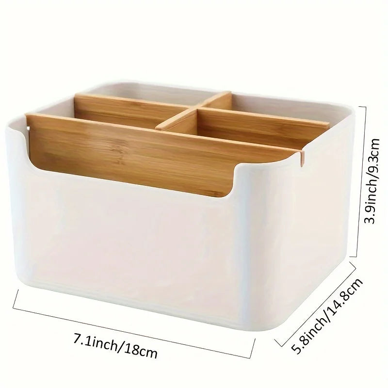 Desk Organizer | Bamboo | 5 Compartments | Home Office Storage