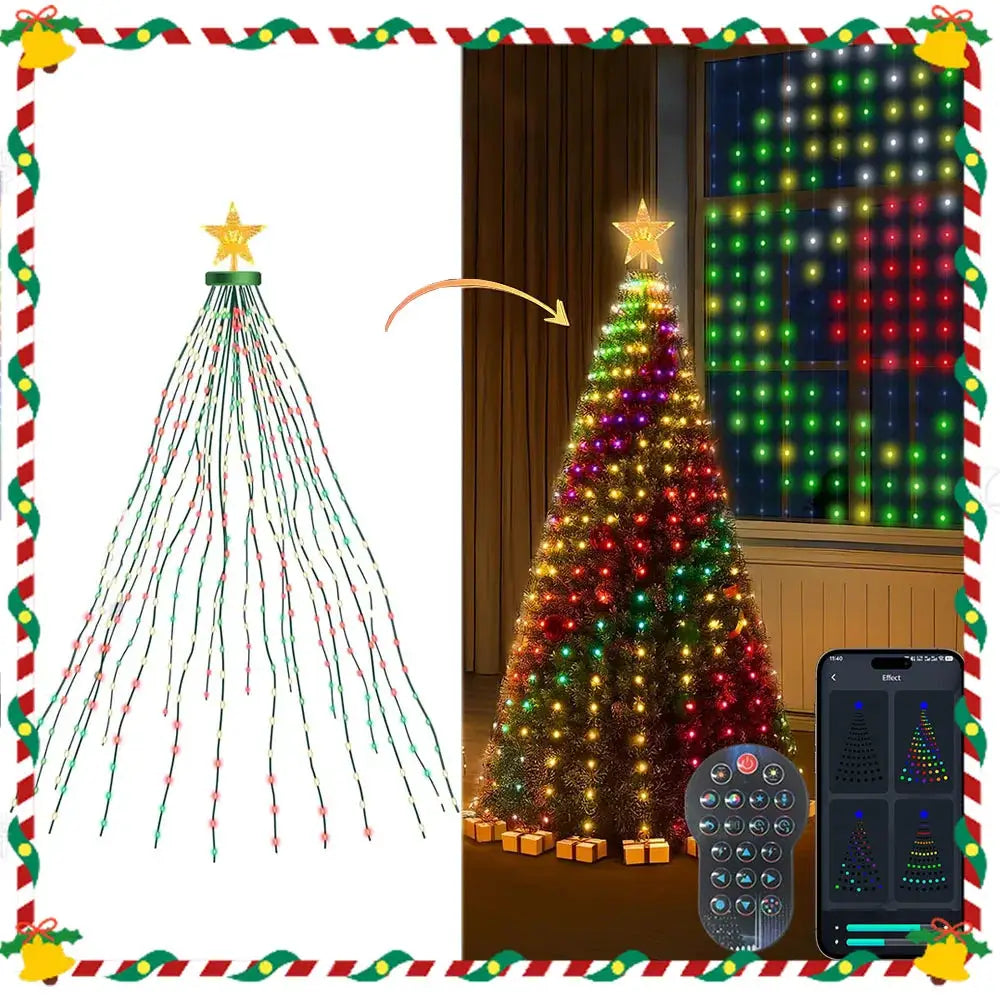 Smart Christmas Tree Lights | 400 Led Bulbs | Addressable Control | Top Star
