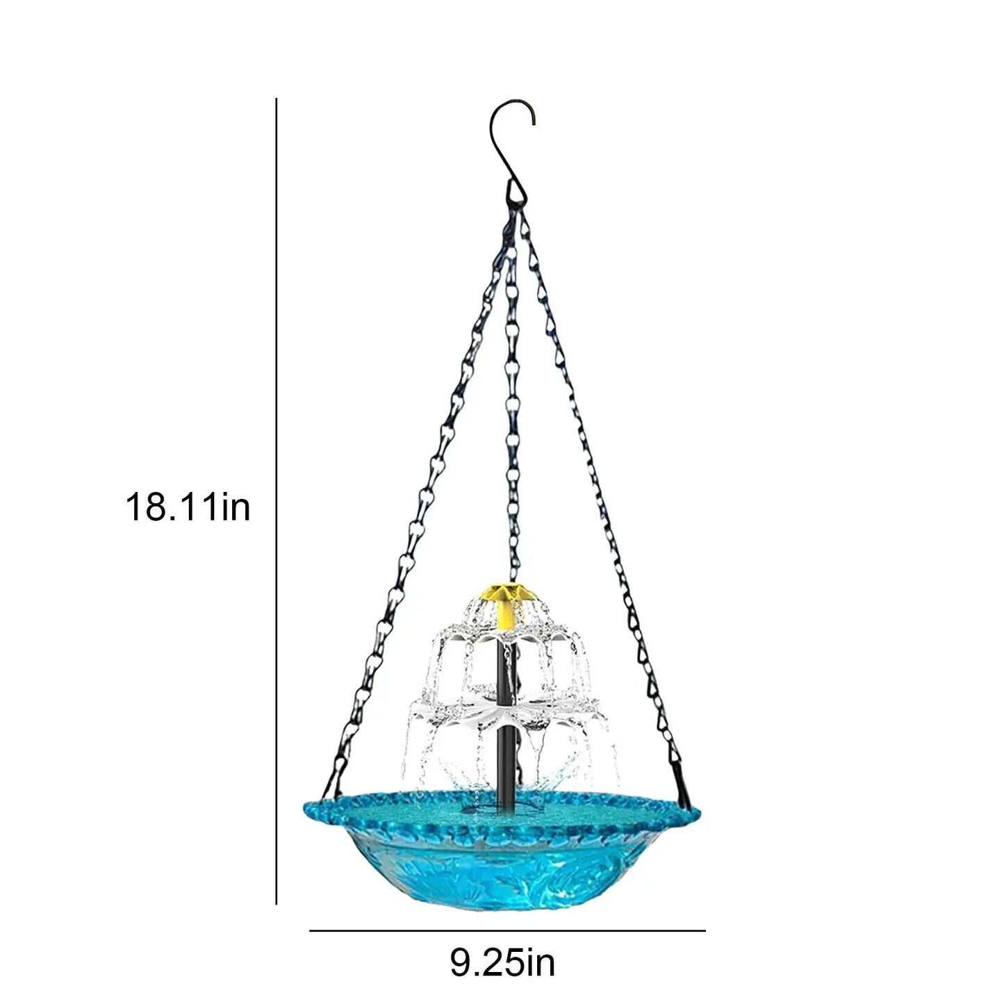 Solar Cascade Hanging Bird Bath Fountain Wildlife Feeder Outdoor Hanging Bird Bath with Solar Fountain for Garden Backyard Patio from PriceLows™