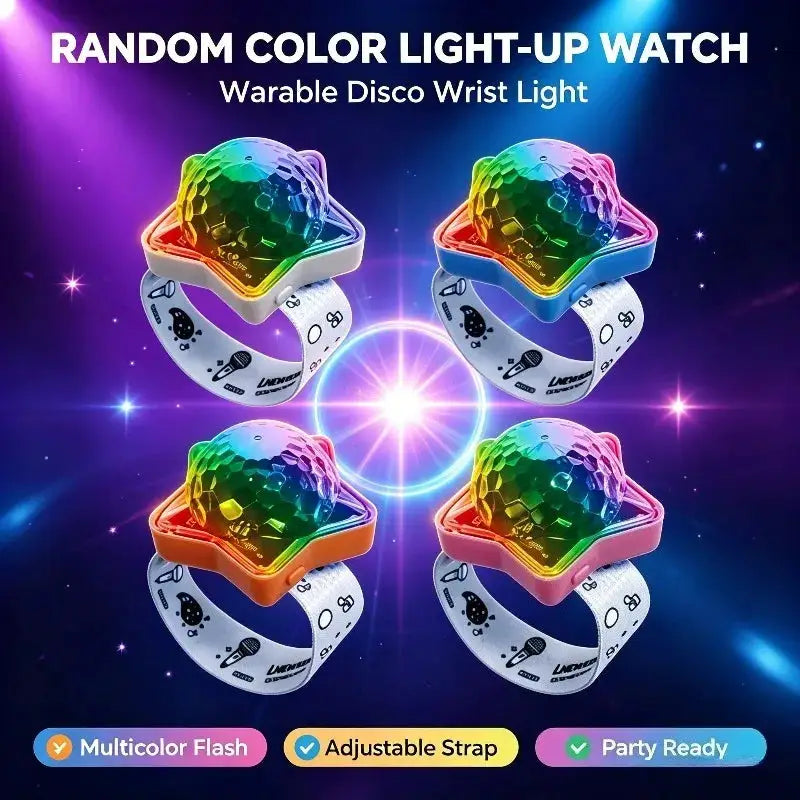 Disco Bracelet Lights | Rechargeable | 360 Rotation | 4 Pack