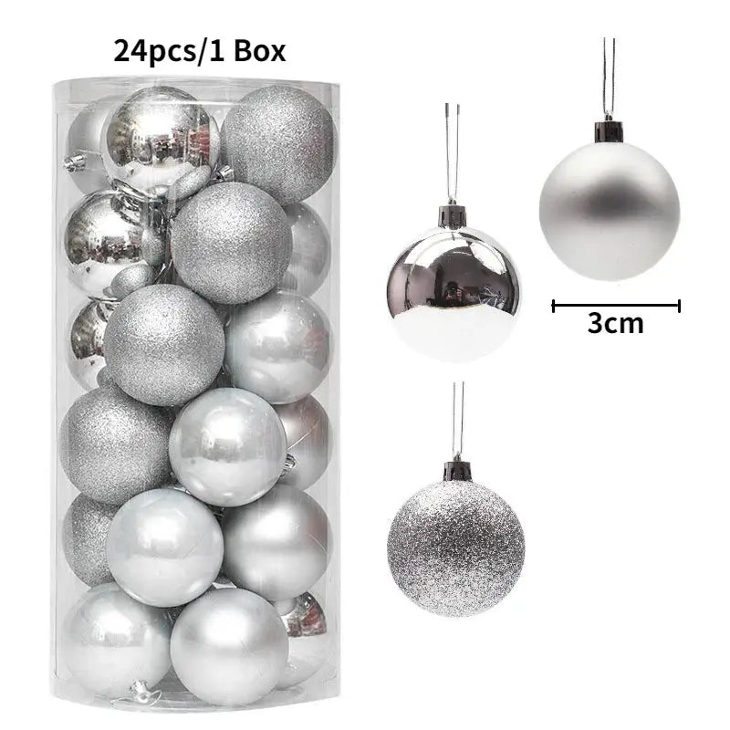 Christmas Tree Ornaments | Plastic Baubles | Indoor Decor | 24 Or 36 Pcs
