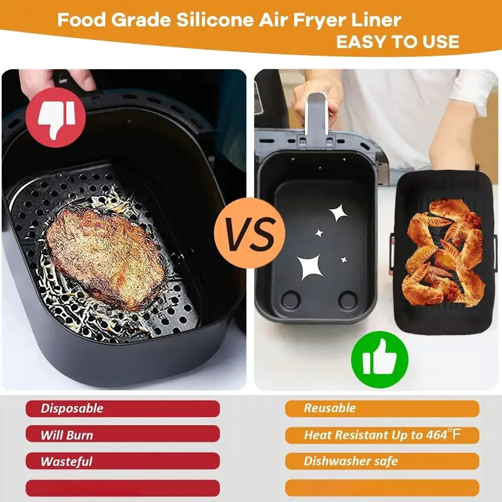 Air Fryer Silicone Basket | Rectangular | Ninja AF400EU Compatible | Mat