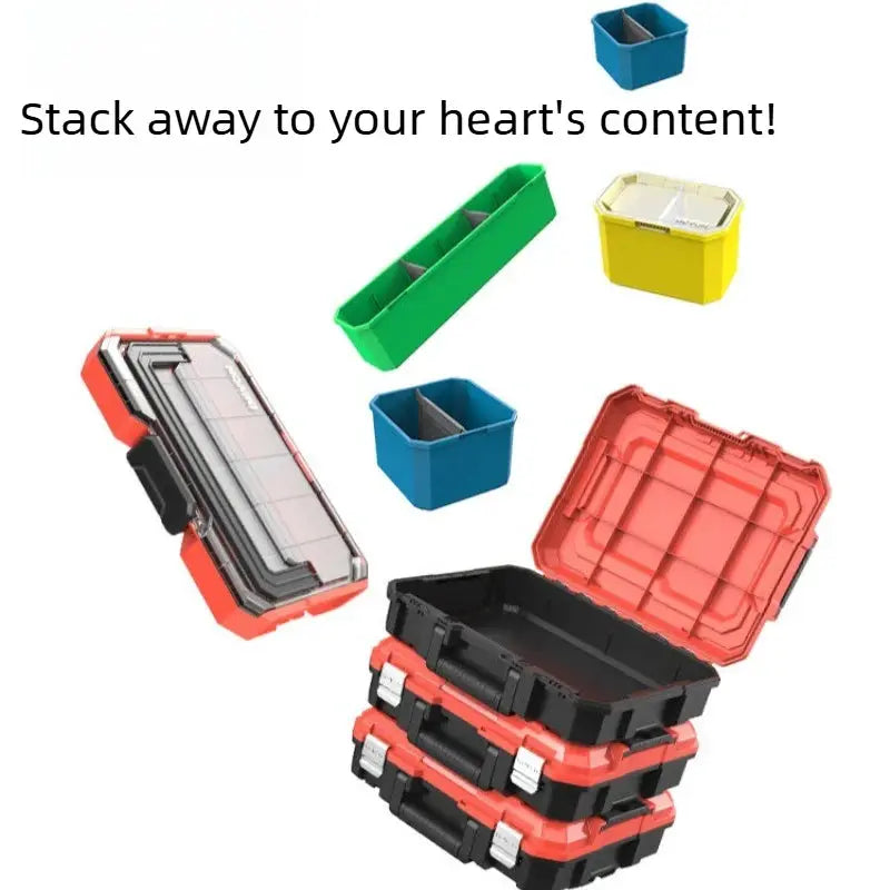 Stackable Multifunctional Tool Box Home Storage Organizer with Removable Compartments from PriceLows™