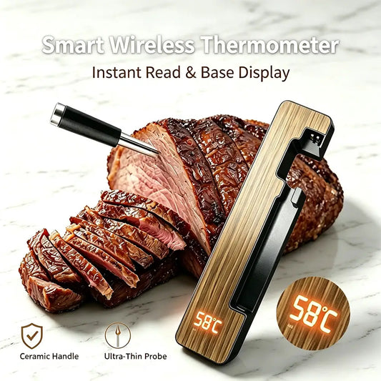 Wireless Meat Thermometer With APP Control Smart BBQ Thermometer Ceramic Probe Dishwasher Safe for Oven Grill Steak Cooking from PriceLows™